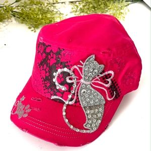 Kitty Cat rhinestone hat.